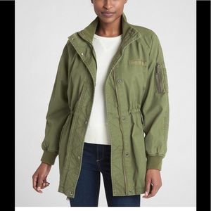 Gap long line utility bomber jacket
